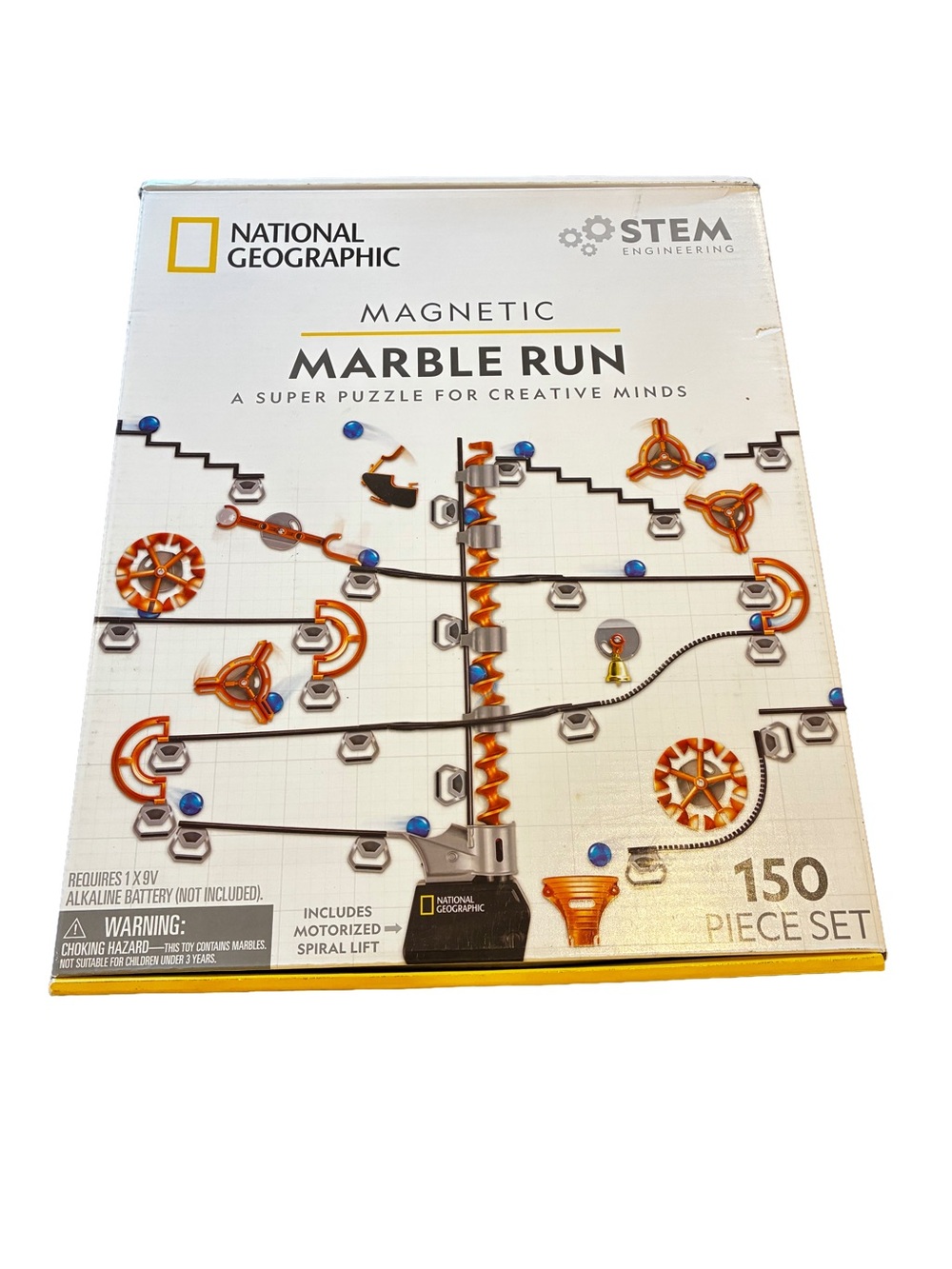 National Geographic Magnetic Marble Run 150-Piece STEM Set Open Box Complete